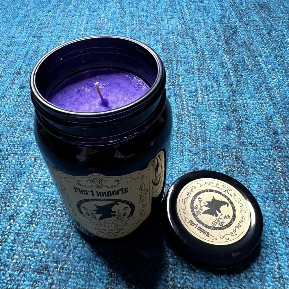 Pier 1 Imports Spooktacular Sortilege 13oz Candle Witch Candle Black Jar NWOT